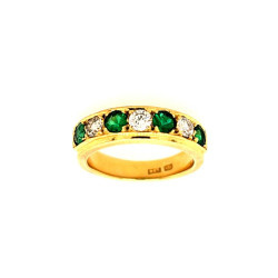 Pre Owned 20ct Emerald and Diamond Eternity Ring ZU202